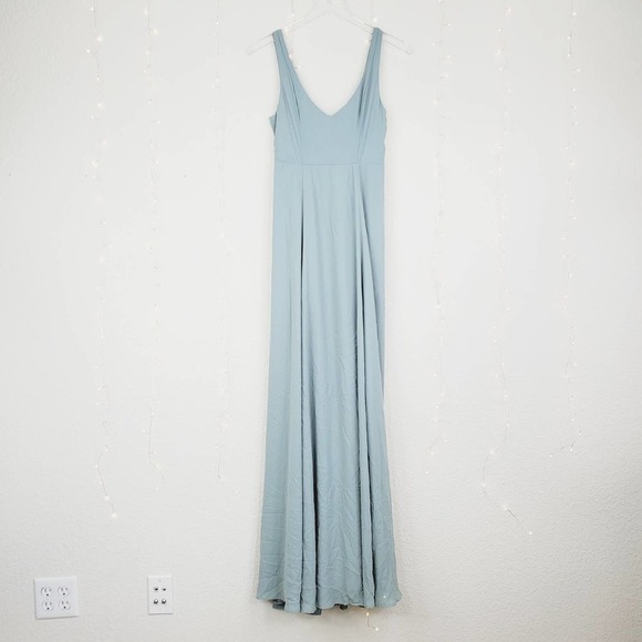 Show Me Your Mumu Jen Maxi Dress Silver Sage Crisp - Picture 2 of 15